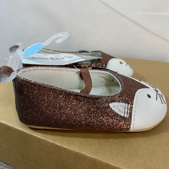 Infants' Carters 3-6mo Brown Cat Shoes NWT - Picture 5 of 8